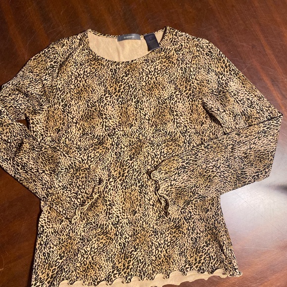 Liz Claiborne Tops - Liz Claiborne Brown and Tan Fitted Blouse